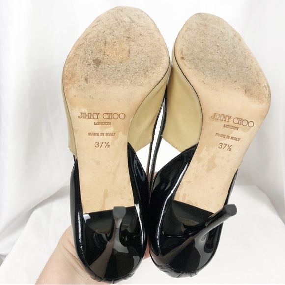 Jimmy Choo Vero Patent Leather Open Toe Heels - Picture 8 of 8